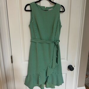 Calvin Klein Green and White Gingham Dress
